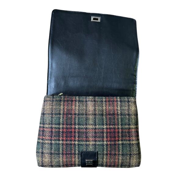 MUCROSS WEAVERS Irish Tweed Wool green & red Fiona Top Handle Crossbody - Picture 5 of 16